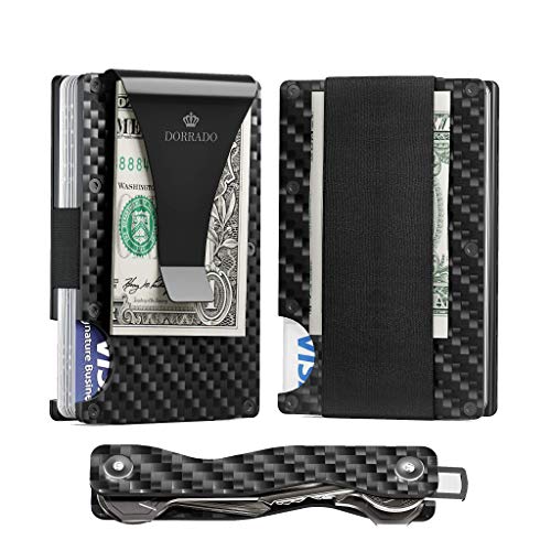 Product Cover Carbon Fiber Wallet - Key Organizer - Metal Wallet - Minimalist Wallet - RFID Blocking Front Pocket Wallet - Carbon Fiber Money Clip - Card Holder - Key Wallet - Thin Wallet