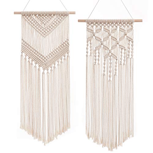 Product Cover Dahey 2 Pcs Macrame Wall Hanging Decor Woven Wall Art Macrame Tapestry Boho Chic Home Decoration for Apartment Bedroom Nursery Gallery,13