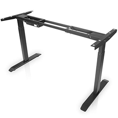 Product Cover Electric Stand up Desk Frame - FEZIBO Dual Motor and Cable Management Rack Height Adjustable Sit Stand Standing Desk Base Workstation (Frame Only)