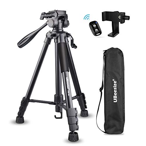 Product Cover UBeesize 60-inch Camera Tripod, 5kg/11lb Load TR60 Load Portable Lightweight Aluminum Travel Tripod with Carry Bag & Bluetooth Remote, for DSLR SLR Cameras Compatible with iPhone & Android Phone