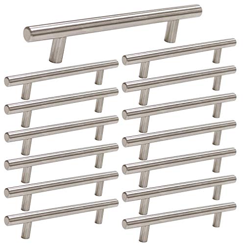 Product Cover homdiy Cabinet Handles Brushed Nickel Cabinet Pulls - HD201SN Modern Drawer Handles Stainless Steel Cabinet Hardware 4-1/2in Hole Centers Kitchen Cabinet Handles Cupboard Handles