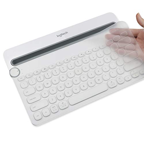 Product Cover Masino Silicone Keyboard Cover for Logitech Bluetooth Multi - Device Keyboard Cover (Model: K480) Ultra Thin Protective Skin (for Logitech K480, Clear)