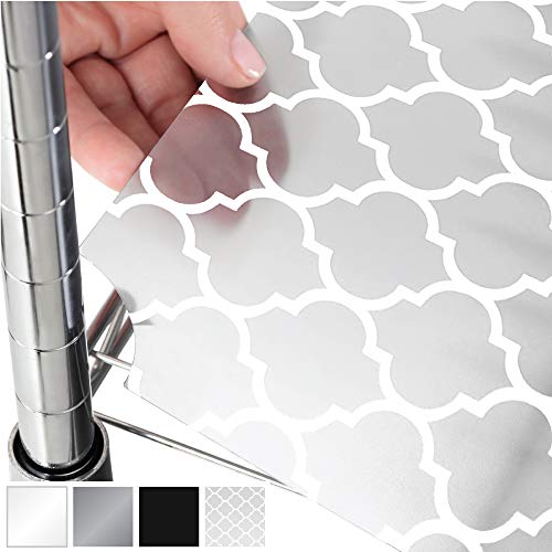 Product Cover Gorilla Grip Heavy Duty Premium 30 x 14 Inch Wire Shelf Liners, Set of 5, Value Pack, Waterproof, Plastic Liner for Wired Metal Rack Shelving and Cabinets Shelves, Kitchen, Garage, Quatrefoil