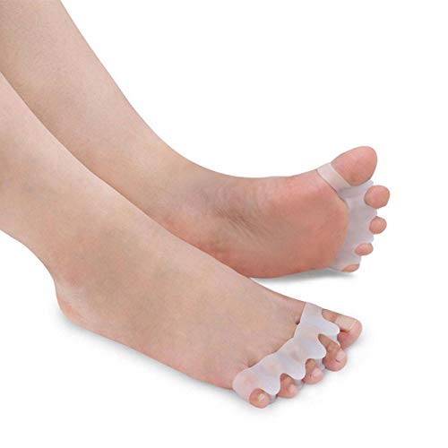 Product Cover Toe Separators for Bunions Corrector Hammer Toes Used for Running Yoga Practice Nighttime - Universal Size 2 Pairs White