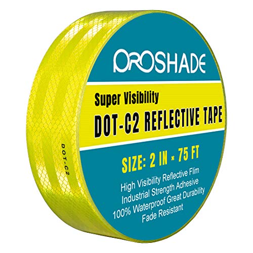 Product Cover DOT-C2 Yellow Reflective Tape 2'' × 75', Reflector Conspicuity Tape Stickers High Intensity Waterproof