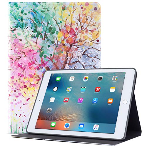 Product Cover Glowish iPad Air 2 Case, ipad 6th Generation Cases Premium Leather Folio Case Cover and Multiple Viewing Angles Stand for Apple iPad 6th / 5th Gen iPad Air 2/ iPad Air(Season Tree)