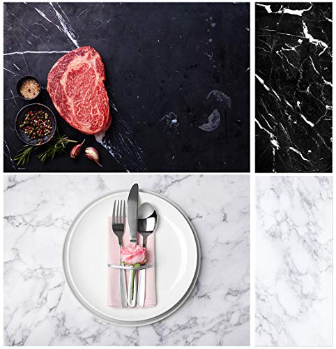 Product Cover Allenjoy 34.4x15.7in Double Sided Marble Photography Background 2 in 1 Texture Pattern Waterproof Paper Tabletop Backdrop Food Jewelry Cosmetics Makeup Small Product Props Professional Photo Studio