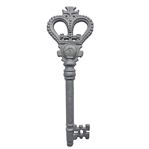 Product Cover Large Iron Key, Crown Large Iron Decorative Skeleton Key Wine Cellar Key Castle Key Wall Key for Home Wall Decor