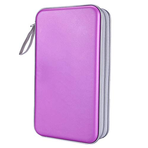 Product Cover Siveit 80 Capacity Heavy Duty CD/DVD Wallet Binder, Storage, Case, Bag, Holder, Booklet (Purple)