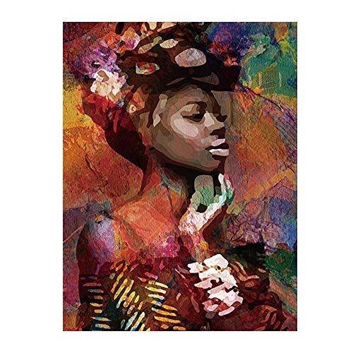 Product Cover lightclub Canvas Painting African Woman Lady Picture Poster Wall Office Living Room Decor Nordic Wall Posters & Prints Wall Paintings 1# 5070cm