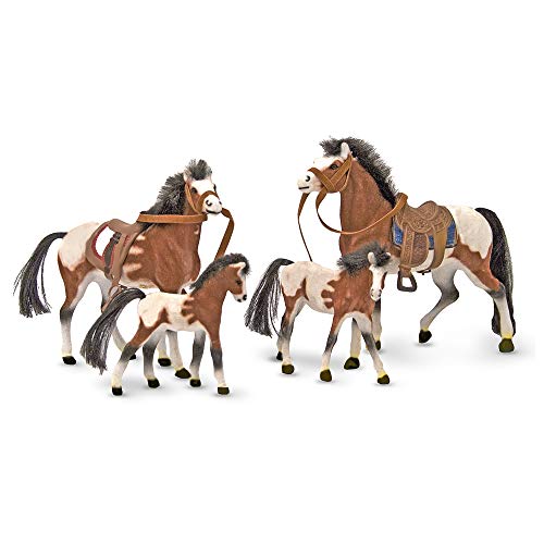 Product Cover Melissa & Doug Collectible Horse Family Play Set (4 Toy Horses, Removable Saddles, Reins, Frustration-Free Packaging)