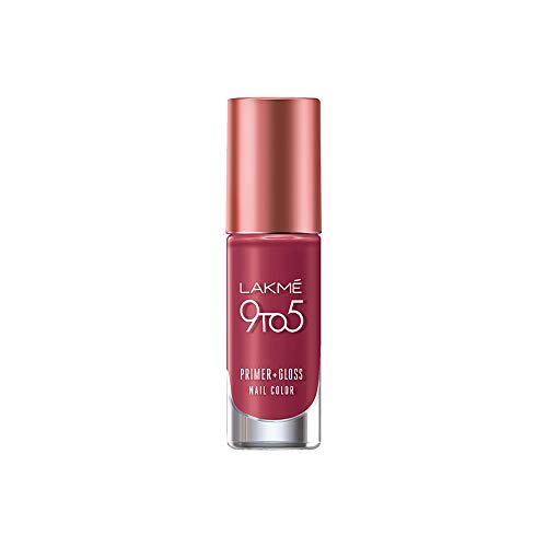 Product Cover Lakme 9 to 5 Primer + Gloss Nail Colour, Berry Business, 6 ml