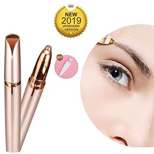 Product Cover KACOOL Women's Portable Safe Battery Operated Painless Electric Eyebrow Trimmer Facial Hair Remover, Rose Gold