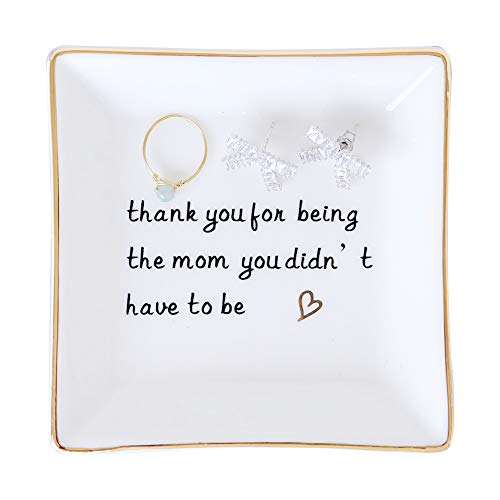 Product Cover Mother's Day Gift Trinket Dish Ring Holder For Mother Birthday Gifts - Thank you being the mom you didn't have to be