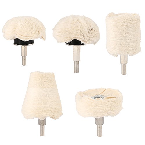 Product Cover ODOMY 5Pcs Buffing Polishing Wheel For Drill Flannelette Polishing Mop Wheel Cone/Column/Mushroom/T-shaped Wheel Grinding Head With 1/4