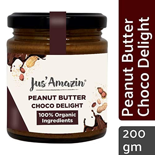 Product Cover Jus' Amazin Organic Peanut Butter - Choco Delight - High Protein | Zero Cholesterol | 100% Natural | Dairy Free | Soy Free | Vegan