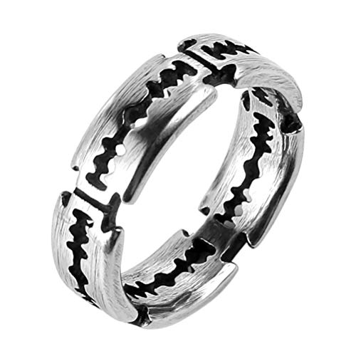 Product Cover HZMAN Men's Punk Stainless Steel Silver Gothic Double Edge Blades Ring Bands