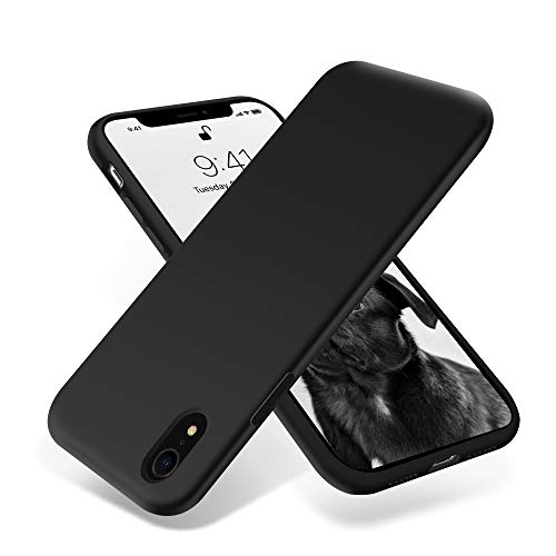 Product Cover for iPhone XR Case, OTOFLY [Silky and Soft Touch Series] Premium Soft Silicone Rubber Full-Body Protective Bumper Case Compatible with Apple iPhone XR - Black