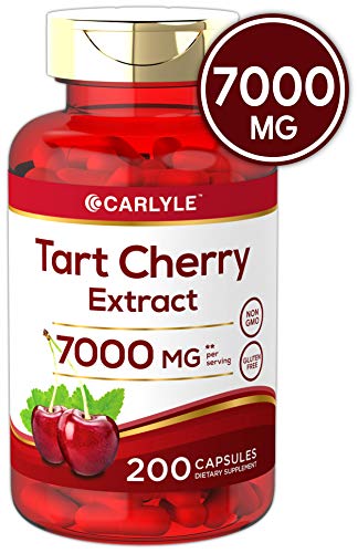 Product Cover Tart Cherry Capsules | 7000 mg | 200 Count | Max Potency | Non-GMO, Gluten Free | Tart Cherry Juice Extract | by Carlyle