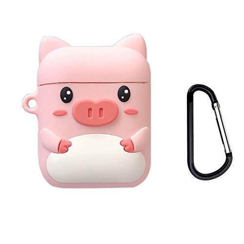 Product Cover Awin Case for Airpods Case,AirPods 2 Case,Airpods Accessories,Airpods Skin,Cute Cartoon Pink Piglet Slicone Girls Kids Protective Cover Case Compatible for Airpods 1 & 2 Charging Case (Pink Piglet)