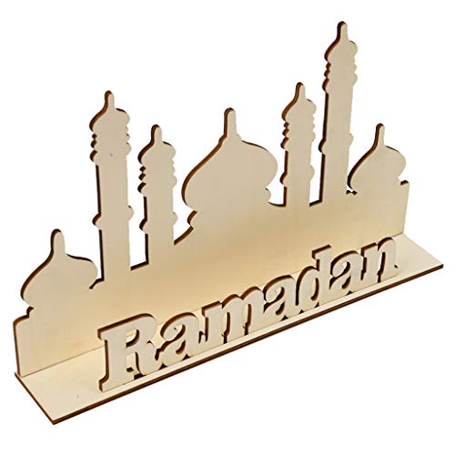 Product Cover Eid Wooden Ornaments DIY Alphabet Wooden Sign Eid Mubarak Ramadan Featival Decoration Craft (C)