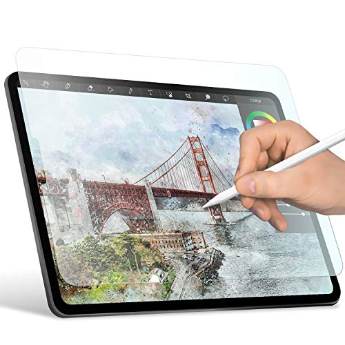 Product Cover ELECOM-Japan Brand- Paper-Feel Screen Protector Compatible with iPad Pro 12.9 inch (2018) / Drawing, Anti Glare, Scratch Resistant/Smooth Type, TB-A18LFLAPLL-W