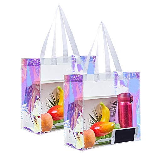 Product Cover Eland Clear Tote Bag, 2-Pack Stadium Approved Hologram Clear Bag, Great for Sports Games, Work, Security Travel, Stadium Venues or Concert, 12
