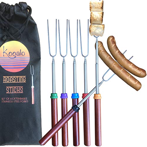 Product Cover Kooalo Roasting Sticks - Premium Extendable Marshmallow Smores Roasting Sticks for Fire Pit