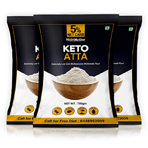 Product Cover NutroActive Keto Atta (1 gm Net Carb Per Roti) Extremely Low Carb Flour - 750 gm (Pack of 3)