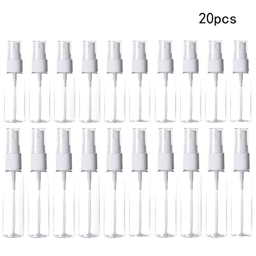 Product Cover 20 Packs of Clear Plastic Fine Mist Spray Bottle,10ml/20ml,for Essential Oils, Travel, Perfumes and More