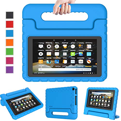 Product Cover LTROP Case for Amazon Fire 7 Kindle Kids Case 2019 - Light Weight Shock Proof Convertible Handle Stand, Corner Protection, Kids Case for All-New Fire 7 Tablet (9th Generation, 2019 Release) - Blue