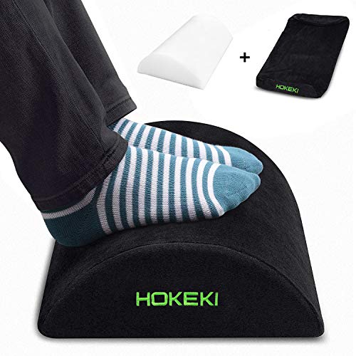 Product Cover HOKEKI Foot Rest Under Desk, Soft Yet Firm Foam Foot Cushion Under Desk Foot Stool Pillow for Office and Home Accessories,With Non-Slip Surface(Black)