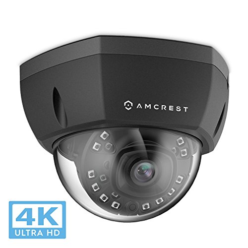 Product Cover Amcrest 4K Outdoor POE IP Camera, UltraHD 8MP Security Camera, 3840x2160P Resolution, IK10 Vandal Resistant Dome, 2.8mm Lens, IP67 Weatherproof Security, Cloud & MicroSD Recording (IP8M-2493EB)
