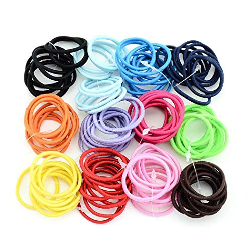 Product Cover Tiowea 100 Pcs/Set Kids Fashion Casual Cute Headwear Elastic Hair Ring Hair Rope Elastics & Ties