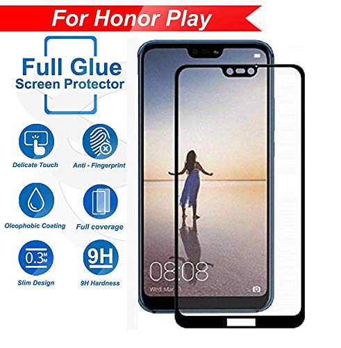 Product Cover FASHIONISTA Full Glue Tempered Glass Screen Protection for Huawei Honor Play - Black