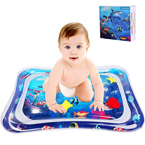 Product Cover JUOIFIP Inflatable Water Mat Baby Tummy Time Water Play Mat Infants and Toddlers Perfect Baby Toys Fun time Play Activity Center Your Baby's Stimulation Growth-BPA Free (Upgraded)