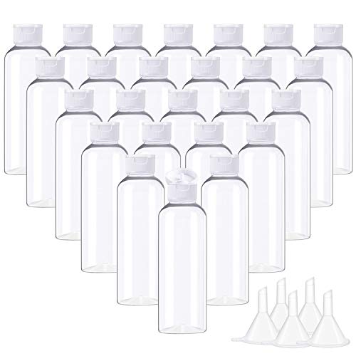 Product Cover 2 oz Clear Plastic Empty Bottles, Selizo 25 Pcs Travel Size Bottles with Flip Cap Small Bottles for Liquids Toiletries Shampoo Lotion Conditioner