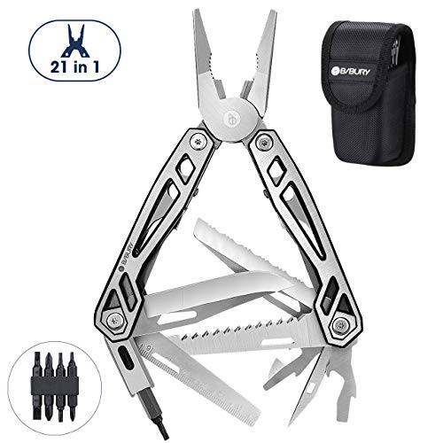 Product Cover Multitool Pliers, 21-in-1 Multi-Purpose Pocket Knife Pliers Kit, 420 Durable Stainless Steel Multi-Plier Multi-tool for Survival, Camping, Hunting, Fishing and Hiking (Blackside)