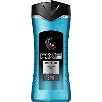 Product Cover Axe 3 in 1 Shower Gel for Body, Hair and Face, Sports Blast Invigorating Body Wash for Men, 3 Pk x 13.52 Fl. Oz - UK Import