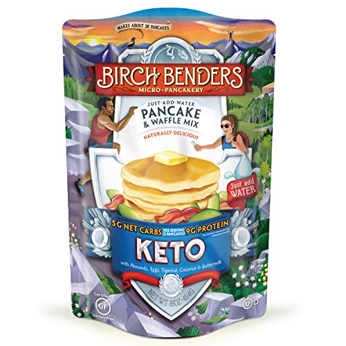 Product Cover Birch Benders Keto Pancake & Waffle Mix, Low-Carb, High Protein, Grain-free, Gluten-free, Low Glycemic, Keto-Friendly, Made with Almond, Coconut & Cassava Flour, 16 Ounce (Pack of 1)