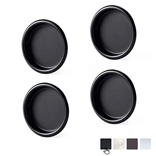 Product Cover Sliding Closet Door Finger Pull Black Steel Construction Fits a 2 Inchs Diameter Hole,4 Pack. (Black)