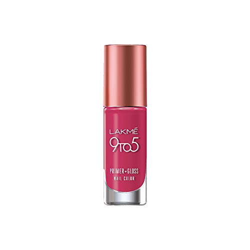 Product Cover Lakme 9 to 5 Primer + Gloss Nail Colour, Magenta Mix, 6 ml