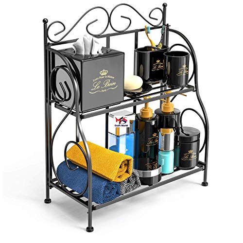 Product Cover MFS craft world Scroll Spice Wall Mount Rack with 2 Shelves, Black