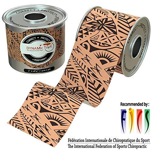 Product Cover Dynamic Tape Black Biomechanical, 2 inches by 16.4 feet, Therapeutic, Sports, Clinician Designed for Performance Fitness Athletes, Protect & Assist Motion, Injury Recovery, Hypoallergenic & Latex Free