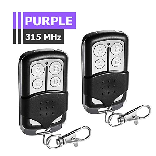 Product Cover 2 Pack Replacement Remote for LiftMaster 370LM 371LM 372LM 373LM, Chamberlain 950D 953D 956D, Craftsman 139.53753, Compatible with 315MHz Garage Door Openers with Purple Learn Button