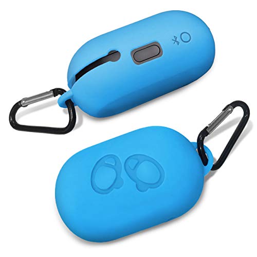 Product Cover Samsung Gear Icon X Case (2018 Edition) Earbuds, Silicone Drop-Proof Waterproof Compact Portable Bluetooth Storage Box with Carabiner(Blue)
