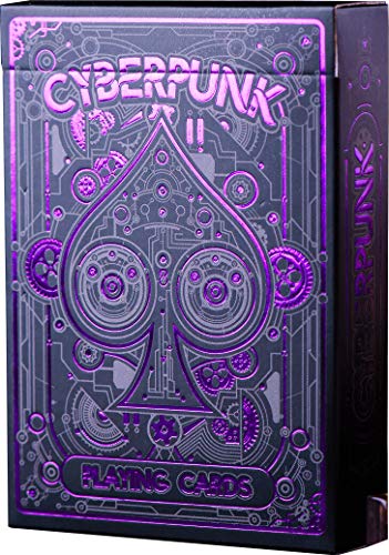 Product Cover Cyberpunk Purple Playing Cards, Deck of Cards, Premium Card Deck, Cool Poker Cards, Unique Bright Colors for Kids & Adults, Card Decks Games, Standard Size