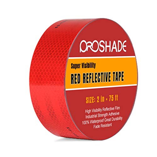 Product Cover 2 in × 75 ft DOT-C2 Red Reflective Tape, Red Micro Prismatic Sheeting Diamond Grade Conspicuity Reflective Safety Tape for Car Truck Trailer.