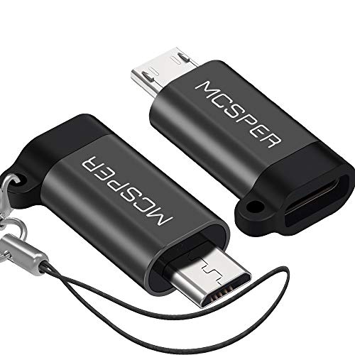 Product Cover USB C to Micro USB Adapter (4 Pack),Type C Female to Micro USB Male Convert Connector with String Charge & Data Sync Compatible Samsung Galaxy S7 Edge S6 S4, LG Nexus 5 4, Motorola Moto G6 Play(Black)