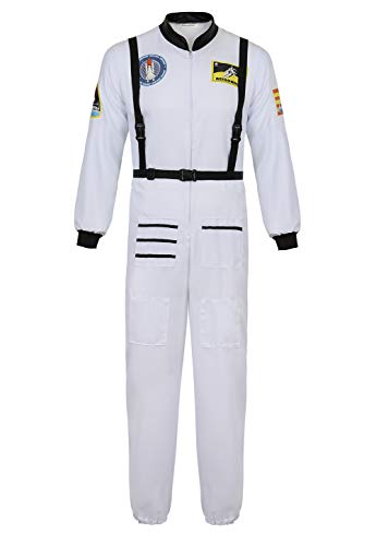 Product Cover frawirshau Astronaut Costume Adult Space Suit for Men Role Play Cosplay Costumes Spaceman Flight Jumpsuit